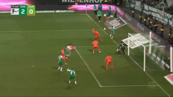 Werder Bremen vs Wolfsburg 2-1: Niclas Fullkrug dễ dàng lập cú đúp, Kevin Paredes ghi bàn danh dự phút cuối