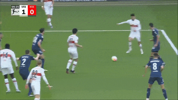 Stuttgart vs Koln 0-3: Haraguchi kiến tạo, Bastiao Dias tỉa góc điệu nghệ, Borna Sosa nhân đôi tỷ số, Tanguy Coulibaly chốt hạ chiến thắng