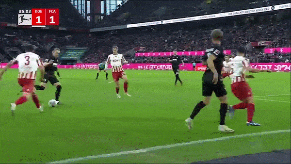 Koln vs Augsburg 1-1: Linton Maina mở bàn, Phillip Tietz lập tức gỡ hòa sau 9 phút