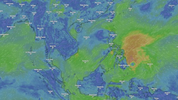 Bão Penha có xu hướng di chuyển vào Biển Đông