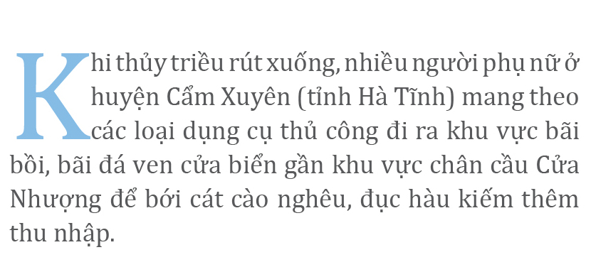 Bới cát cào nghêu, đục hàu bên cửa biển ảnh 1
