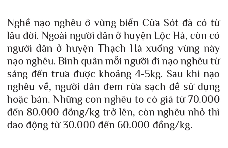 Đi nạo nghêu ở biển Cửa Sót ảnh 16