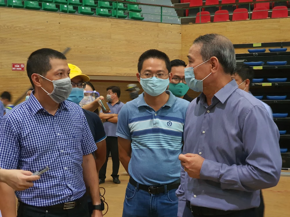 Đà Nẵng khẩn trương hoàn thành Bệnh viện dã chiến tại Cung thể thao Tiên Sơn ảnh 1 Đà Nẵng khẩn trương hoàn thành Bệnh viện dã chiến tại Cung thể thao Tiên Sơn ảnh 1