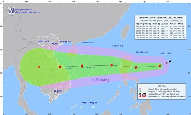 Storm Noru to enter East Sea, localities warned to stay alert ảnh 1 Storm Noru to enter East Sea, localities warned to stay alert ảnh 1