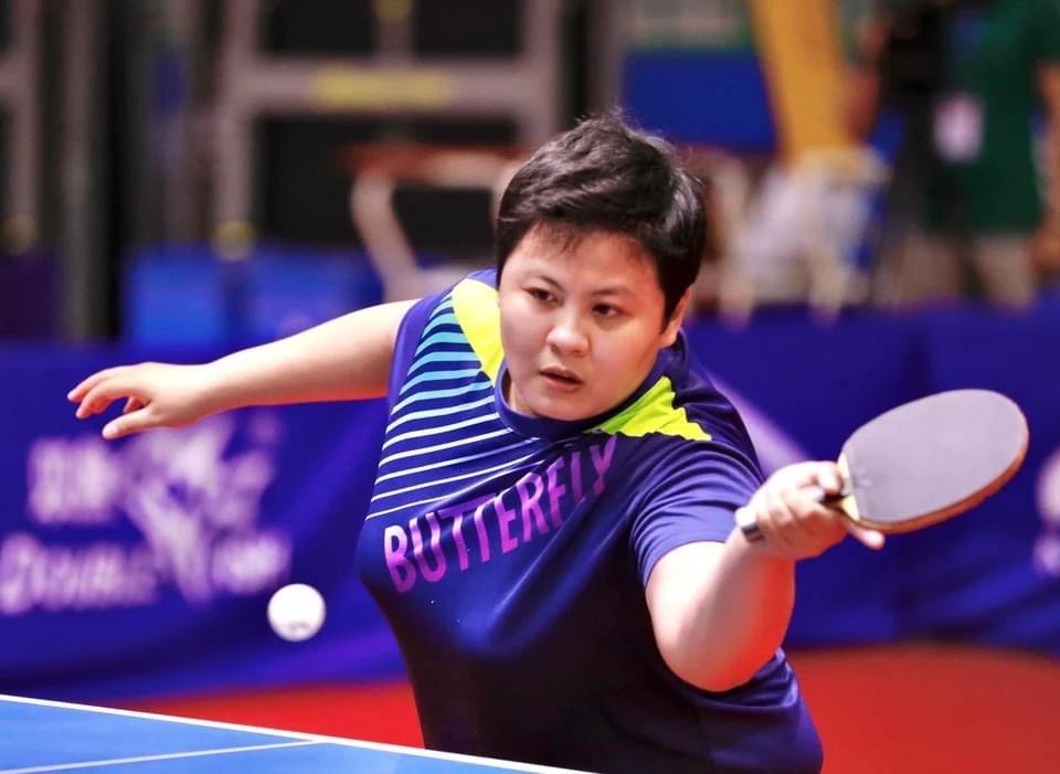 Tay vợt Mai Hoàng Mỹ Trang (TPHCM) giành chiến thắng ở nội dung nữ. Ảnh: NGUYỄN HÙNG