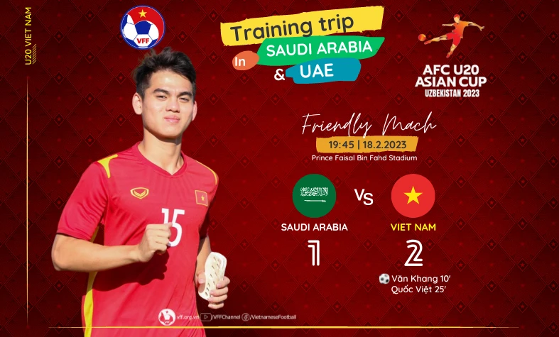 Khuất Văn Khang tỏa sáng giúp U20 Việt Nam thắng U20 Saudi Arabia