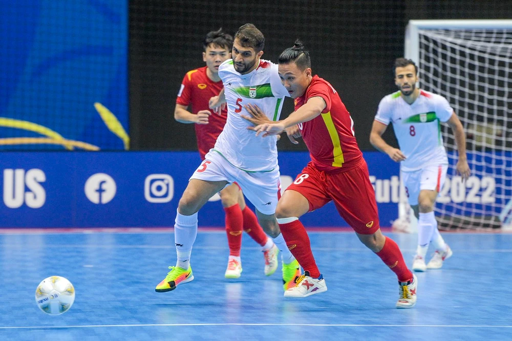 Đội tuyển futsal Việt Nam trong trận gặp Iran tại VCK châu Á 2022 mới đây 