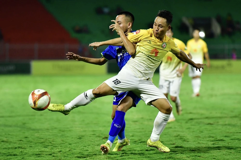 SLNA đã vượt qua đội chủ nhà Bình Định ở vòng 20 V-League 2023-2024. 