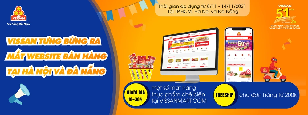 Vissan mở rộng giao hàng trực tuyến tại Đà Nẵng và Hà Nội 