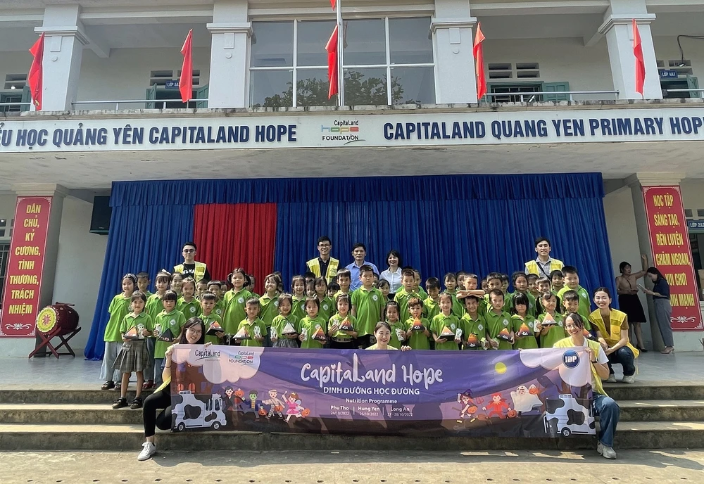 Chương trình dinh dưỡng học đường tại một trong bốn điểm trường CapitaLand Hope