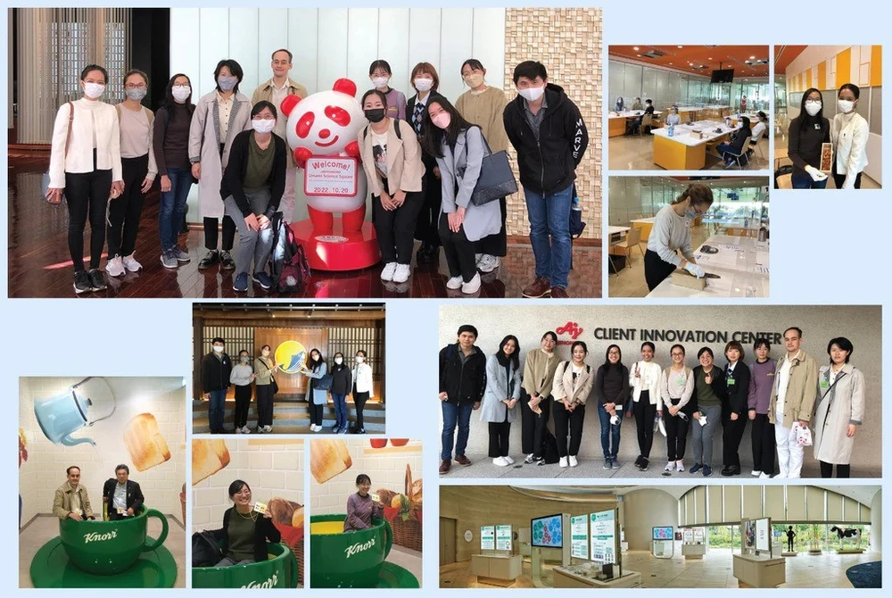 Các sinh viên thuộc chương trình học bổng Ajinomoto ASEAN+ONE thăm quan nhà máy Ajinomoto tại Kawasaki, Nhật Bản