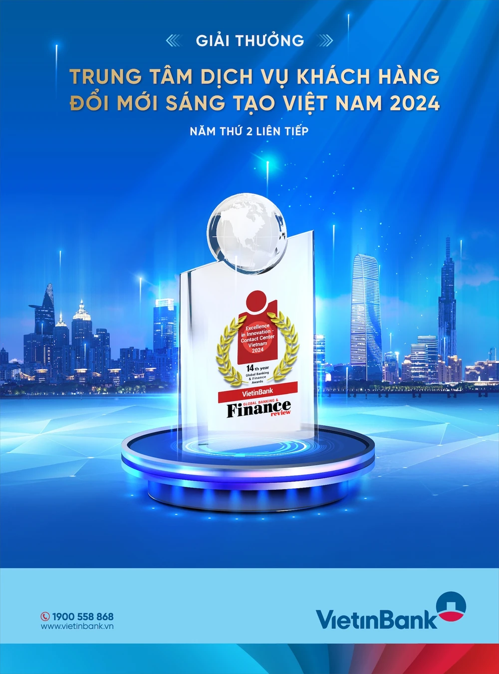 VietinBank đạt giải thưởng “Trung tâm dịch vụ khách hàng đổi mới sáng tạo năm 2024"