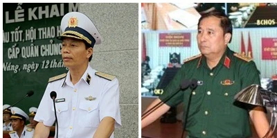 Phó Tổng Tham mưu trưởng Quân đội nhân dân Việt Nam Nguyễn Trọng Bình và Phùng Sĩ Tấn. Ảnh: VGP