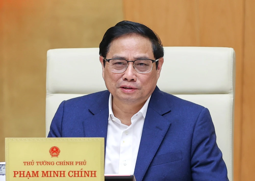 Thủ tướng Phạm Minh Chính phát biểu tại phiên họp Chính phủ chuyên đề xây dựng pháp luật tháng 12. Ảnh: VIẾT CHUNG
