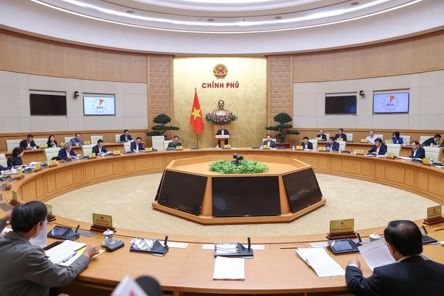Thủ tướng Phạm Minh Chính chủ trì phiên họp Chính phủ thường kỳ tháng 2-2023. Ảnh: VIẾT CHUNG