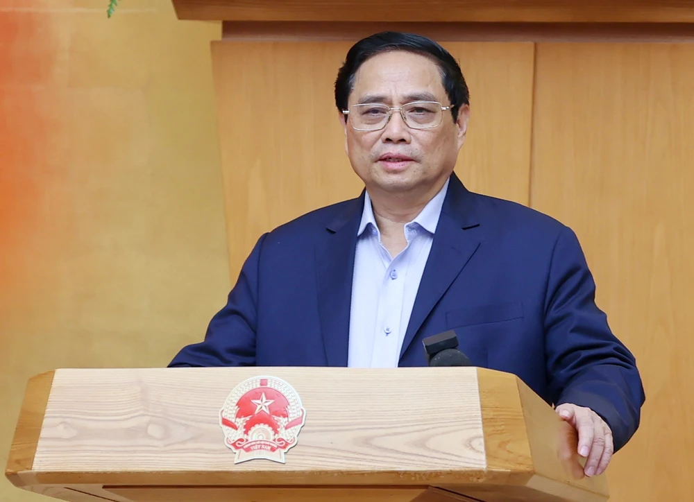 Thủ tướng Phạm Minh Chính yêu cầu thúc đẩy sản xuất kinh doanh, đầu tư xây dựng và xuất nhập khẩu trong thời gian tới. Ảnh: VIẾT CHUNG