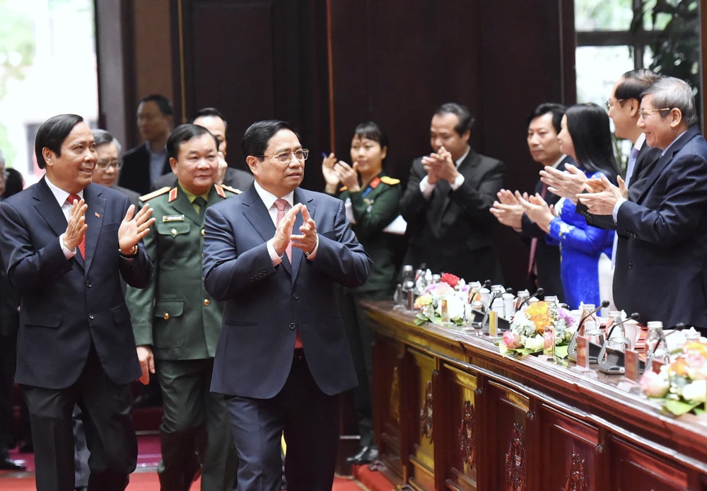 Thủ tướng Phạm Minh Chính dự hội nghị biểu dương người cao tuổi tiêu biểu làm kinh tế giỏi. Ảnh: VIẾT CHUNG