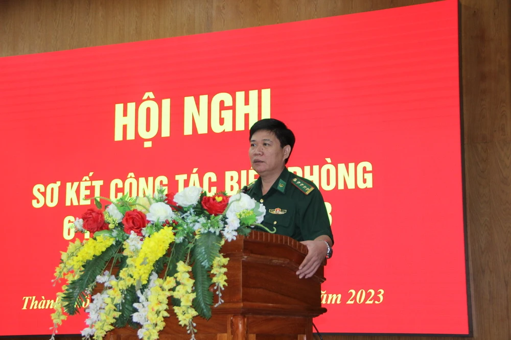 Đại tá Trần Thanh Đức phát biểu chủ trì hội nghị.