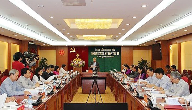 Quang cảnh kỳ họp 19 Ủy ban Kiểm tra Trung ương