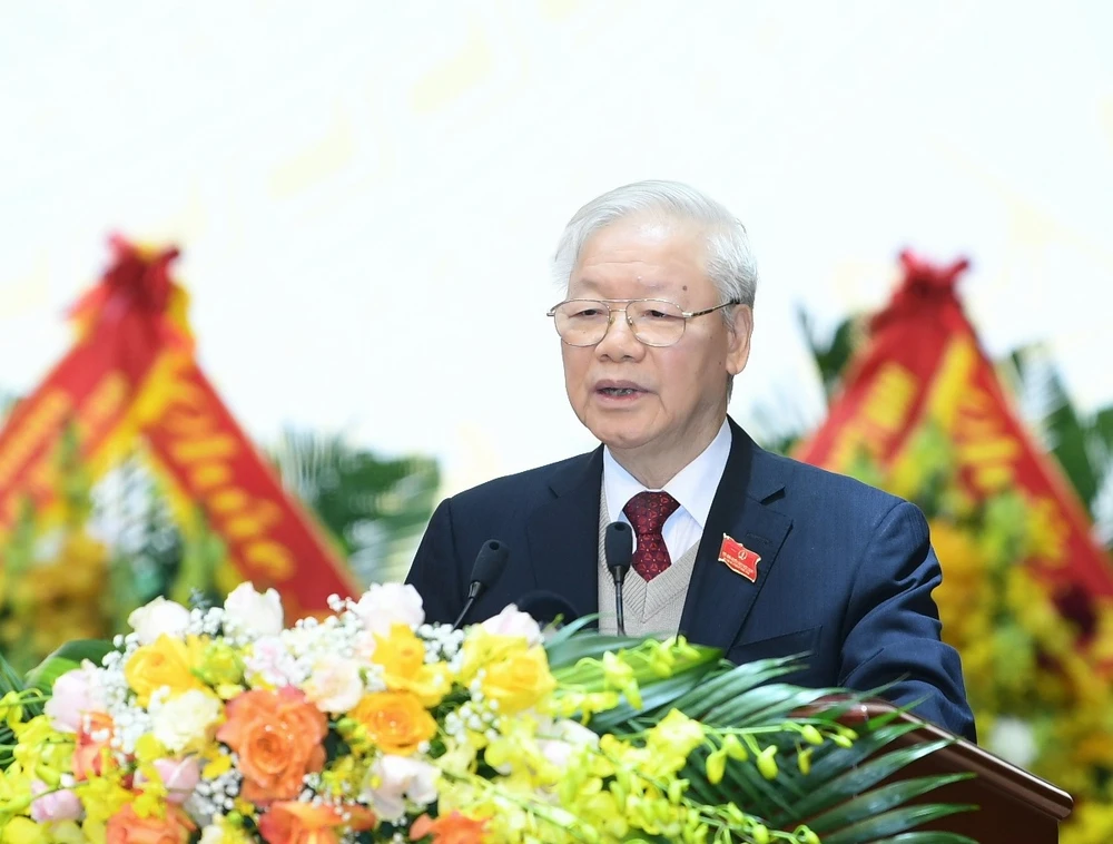 Tổng Bí thư Nguyễn Phú Trọng phát biểu tại phiên khai mạc Đại hội đại biểu toàn quốc Hội Cựu chiến binh Việt Nam lần thứ VII