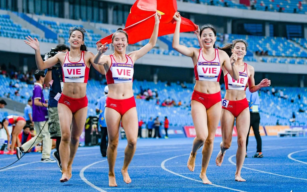 Tổ tiếp sức 4x400m nữ của Việt Nam có triển vọng giành HCV tại Asiad 19. Ảnh: P.MINH