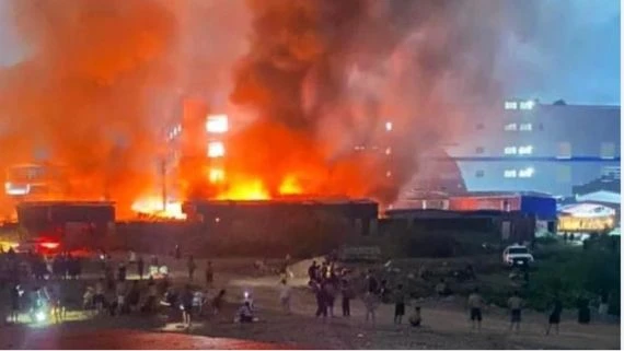 Vụ cháy lớn tại một lán trại công nhân ở KCN Quang Châu, Bắc Giang vào tháng 10-2023