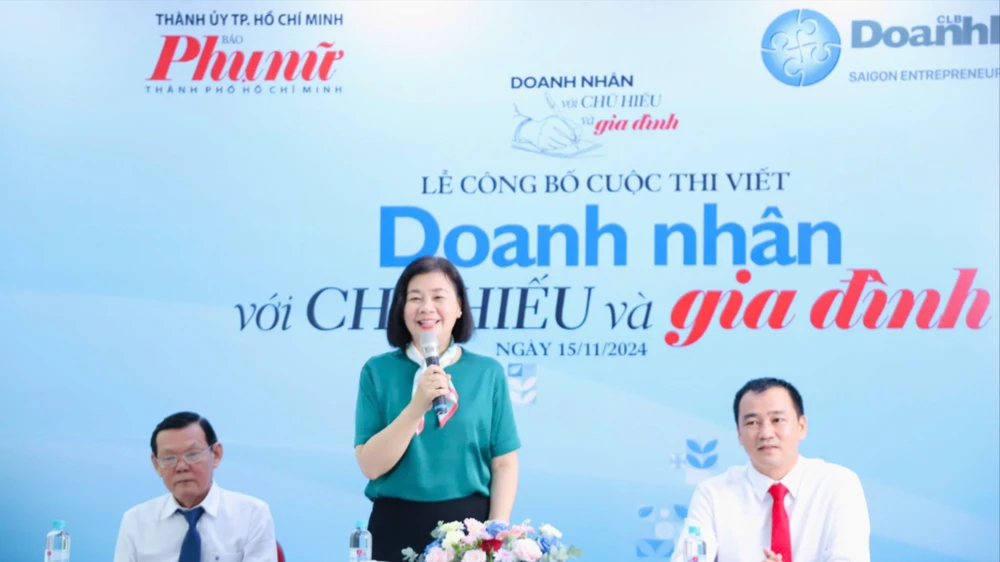 Bà Lý Việt Trung, Tổng biên tập Báo Phụ nữ TPHCM chia sẻ về nội dung cuộc thi viết "Doanh nhân với chữ hiếu và gia đình"