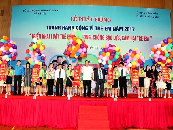 The action month for children 2017 was launched in Hanoi on May 27 (Photo: VNA)