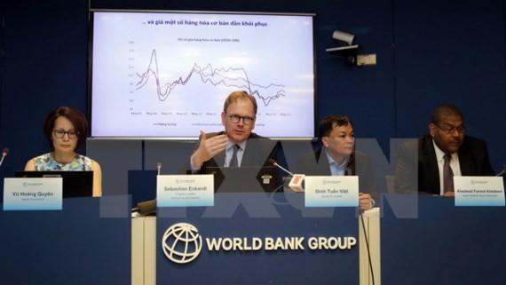 Sebastian Eckardt, Lead Economist and Acting Country Director for the World Bank in Vietnam speaks at the meeting (Photo: SGGP)