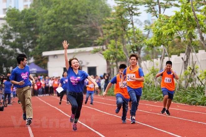 The vibrant sport festival is held in Bac Ninh province to raise public awareness of autism. (Photo: VNA)