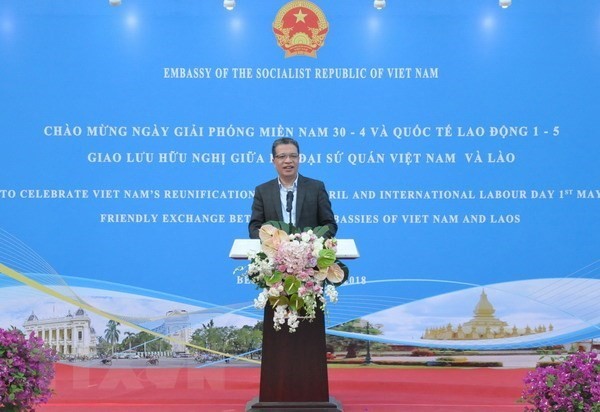 Vietnamese Ambassador to China Dang Minh Khoi speaks at the event (Photo: VNA)