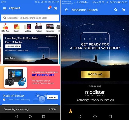 The information about Mobiistar officially appears on flipkart.com