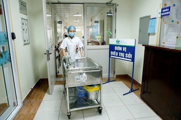 The isolated area for measles patients at Hanoi's Hospital of Pediatrics (Photo: VNA)