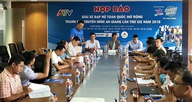 At the press conference on the 19th edition of the National Women’s Cycling Open for the An Giang Television Cup (Photo: VNA)  