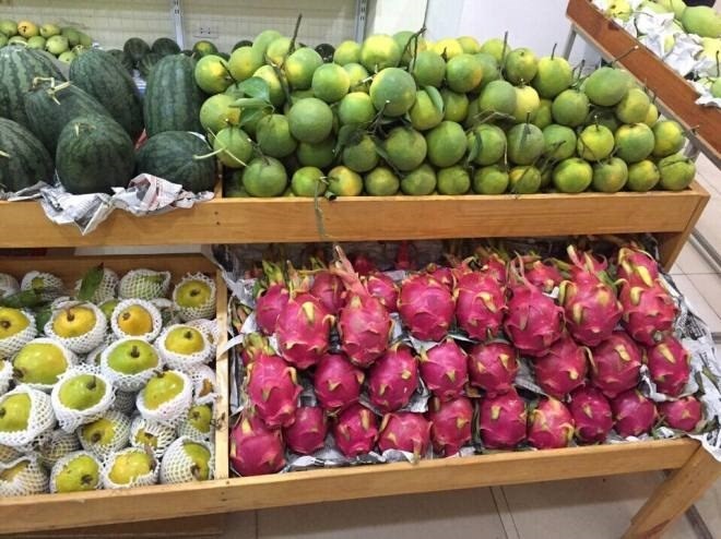 Fruits in the Can Tho Agricultural Products Week in Hanoi in March this year. (Photo: VNA)