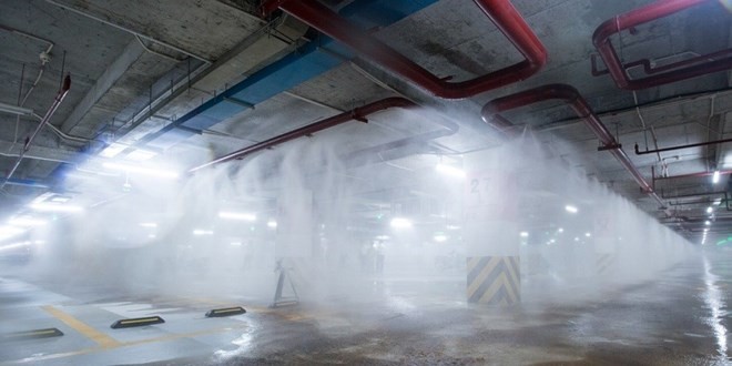 Fire fighting system in Times City, Hanoi (Photo: VNA)