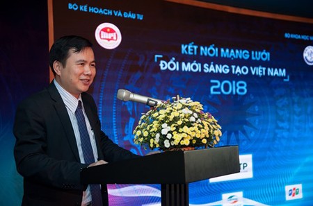 Deputy Minister of Science and Technology Bui The Duy delivered his speech in the event. Photo by Tran Binh.