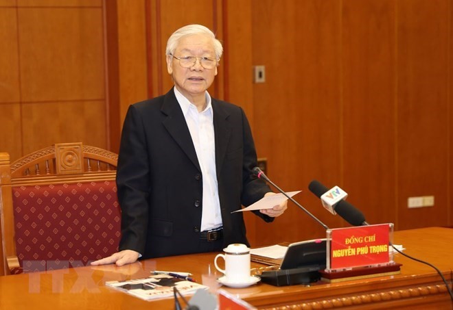 Party General Secretary and President Nguyen Phu Trong addresses the meeting on November 10 (Photo: VNA)
