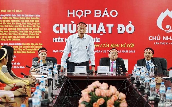 head of the National Institute of Haematology and Blood Transfusions (NIHBT) Professor Bach Quoc Khanh says Red Sunday has played an important role in the health sector’s treatment for year (Photo: SGGP)
