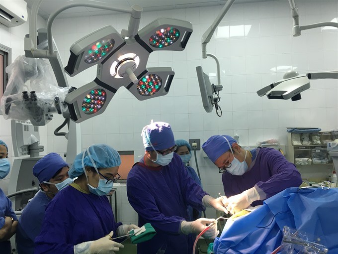 The first awake brain surgery in Vietnam was performed on a male patient in Hanoi on January 28. — Photo courtesy of the Vietnam-Germany Hospital