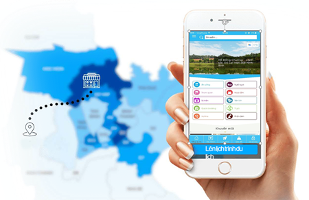 The app Smart Tourism on smartphones