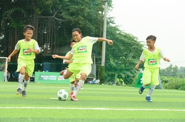 Eight young talented Vietnamese football players had diligent training before taking part in the first Milo Champions Cup in Spain. — Photo courtesy of Nestlé