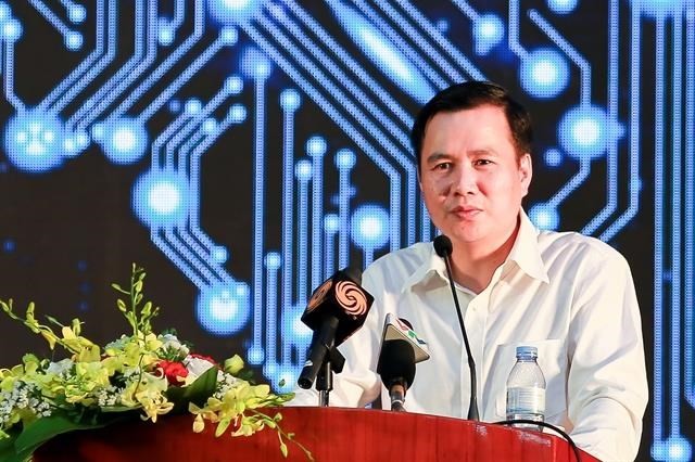 Deputy Minister of Science and Technology Bui The Duy delivered a speech at the 2019 Vietnam Artificial Intelligence day (AI4VN). (Photo: VNA)