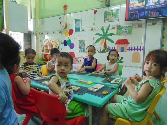 Kids at a private daycare establish,ent in Tan Phu District (Photo: SGGP)