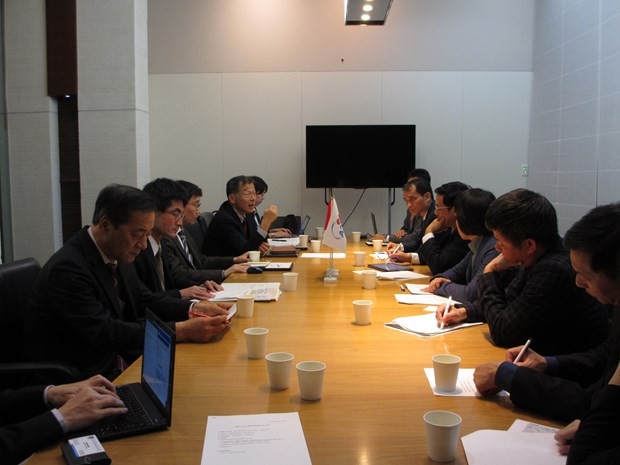 The working session between the delegation of the General Department of Natural Disaster Prevention and Control and JICA experts (Photo: VNA)