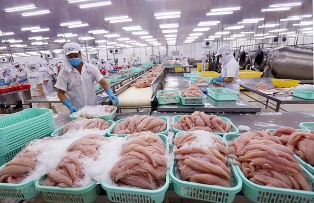 Processing seafood for exports (Photo: VNA)