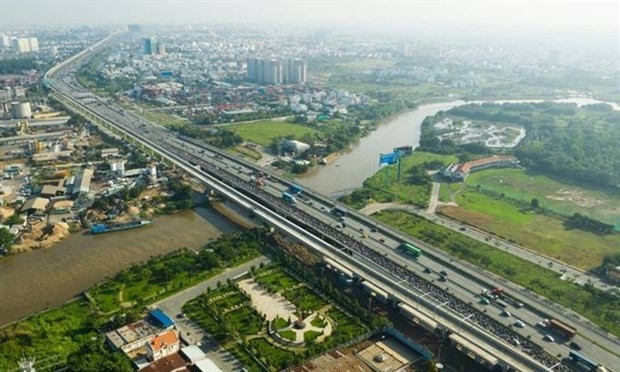 A view of the under-construction first metro line in HCM City.  (Photo vnexpress.net)