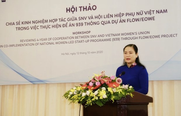 VWU Vice Chairwoman Do Thi Thu Thao speaks at the event (Photo: http://hoilhpn.org.vn/)