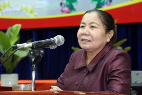 Deputy Chairwoman of the National Assembly of Laos Sysay Leudedmounsone speaks at the work.