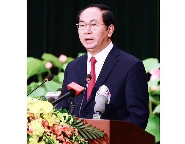 Vietnamese President Tran Dai Quang cables congratulation on he 72th anniversary of Republic of Korea’s National Day. (Photo:SGGP)